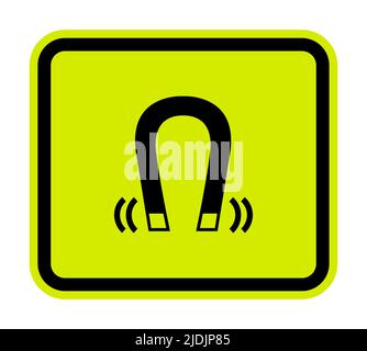 Beware Magnetic Field Symbol Sign Isolate On White Background,Vector Illustration EPS.10 Stock Vector