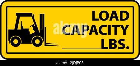 Forklift Load Capacity Label Sign On White Background Stock Vector