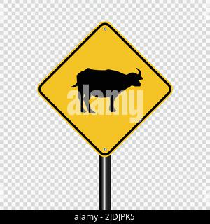 Animal crossing sign on transparent background,vector illustration Stock Vector