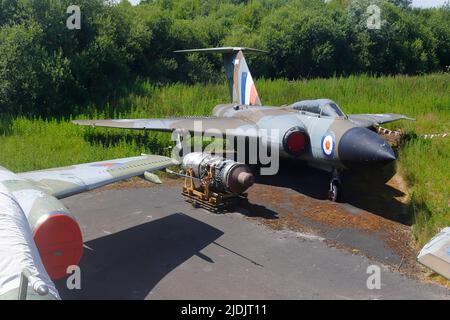 A preserved Gloster Javelin XH767 exhibit at Yorkshire Air Museum in Elvington,North Yorkshire Stock Photo