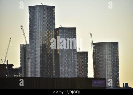 Skyscrapers at Deansgate Square, Manchester, England, United Kingdom, British Isles. Stock Photo