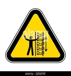 Warning Exposed Buckets and Moving Parts Symbol Sign Isolate on White Background,Vector Illustration Stock Vector