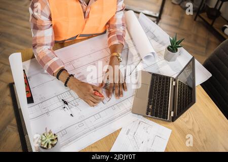 house project drawing - architect draws wooden lodge with pencil Stock  Photo - Alamy