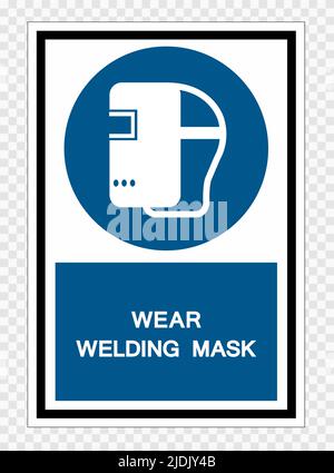 Wear Welding Mask Symbol Sign Isolate on transparent Background,Vector Illustration Stock Vector
