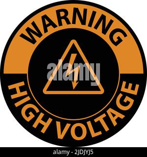 Warning High Voltage Floor Sign On White Background Stock Vector