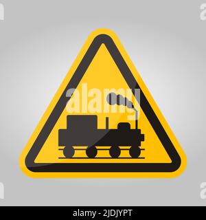 Danger Beware Of Trains Symbol Sign Isolate On White Background,Vector Illustration EPS.10 Stock Vector