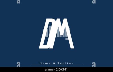 Alphabet letters Initials Monogram logo DM , MD Stock Vector