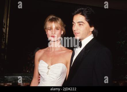 Nicollette Sheridan  and Scott Baio at the Entertainment Industries Council's Third Annual Nancy Reagan Drug Prevention Award Salute to B. Donald 'Bud' Grant on November 24, 1987 at Beverly Wilshire Hotel in Beverly Hills, California.  Credit: Ralph Dominguez/MediaPunch Stock Photo
