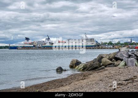 Nova Scotia to Newfoundland ferries moored at the terminal in North Sydney Cape Breton Island, Nova Scotia. Stock Photo