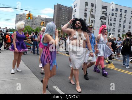 40th running of the Mermaid parade at coney island, NY june 18, 2022 Stock Photo