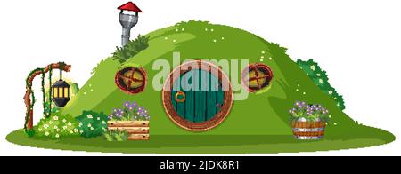 Hobbit house isolated on white background illustration Stock Vector ...