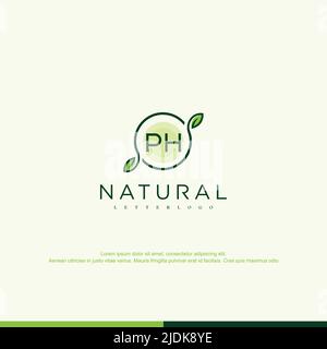 PH Initial natural logo template vector Stock Vector