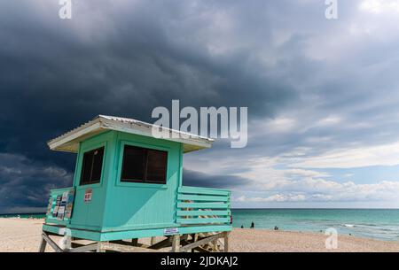 Colorful Lifeguard Stand on Venice Beach, Venice, Florida, USA Stock Photo