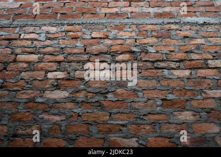 Wall was built by using bricks Stock Photo