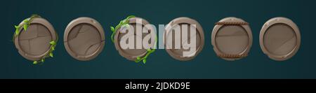 Cartoon Circle green stone buttons Stock Vector Image & Art - Alamy
