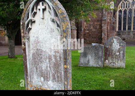 graveyard of St Andrew's Church, Cullompton, Devon Stock Photo