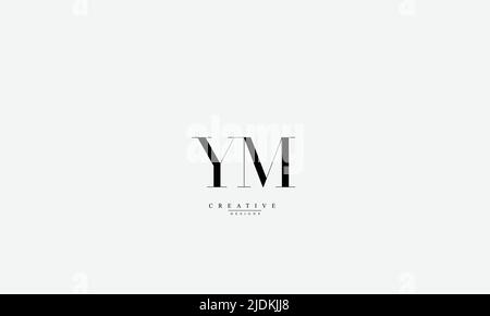 Alphabet letters Initials Monogram logo YM MY Y M Stock Vector