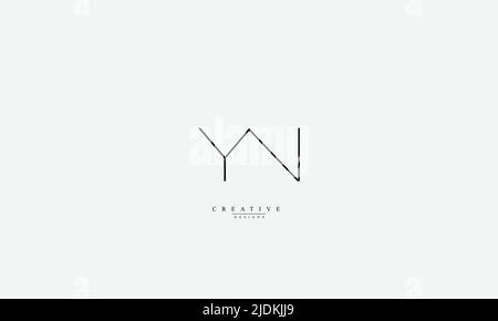 Alphabet letters Initials Monogram logo YN NY Y N Stock Vector