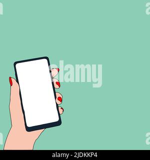 Hands holding smartphone and smart watch Stock Vector