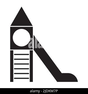 playground slide icon. Silhouette vector symbol isolated on white Stock Vector