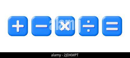3D Minimal Calculator Isolated. Stock Vector