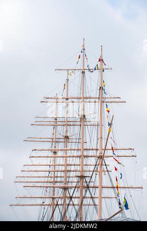 Rigging of Four Mast Sailing Ship Portsmouth Stock Photo - Alamy