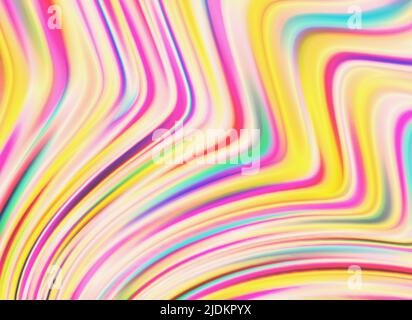 Background with colorful chromatic waves in bright warm colours, hologram foil pattern Stock Vector