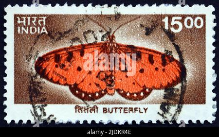 INDIA - CIRCA 2000: a stamp printed in India shows butterfly, wildlife, circa 2000 Stock Photo