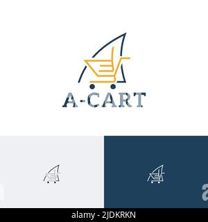 A Letter Cart Shopping Center Modern Simple Logo Stock Vector