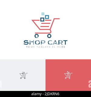 Shop Cart Shopping Center Market Monoline Logo Stock Vector