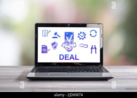 Deal concept shown on a laptop screen Stock Photo