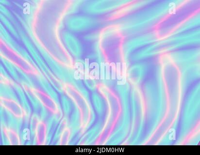 Background with liquid chromatic waves in purple and turquoise Stock Vector