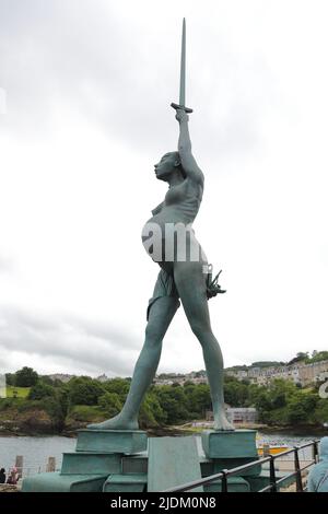 Verity by Damien Hirst at Ilfracombe, Devon, UK Stock Photo