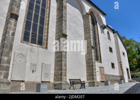 Kefermarkt, Kirche, Wallfahrtskirche, Gotik, gotisch, Joch, Schiff, Langhaus, Turm, Kirchturm, Fenster, Kirchenfenster, Hallenkirche, Architektur, Det Stock Photo