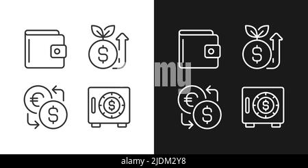Raising money pixel perfect white linear icon for dark theme Stock ...