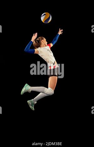 Premium Photo  Professional american volleyball player with ball. isolated  on white space.