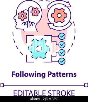 Following patterns concept icon Stock Vector