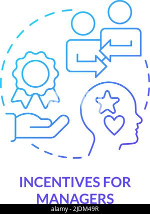 Incentives for managers blue gradient concept icon Stock Vector