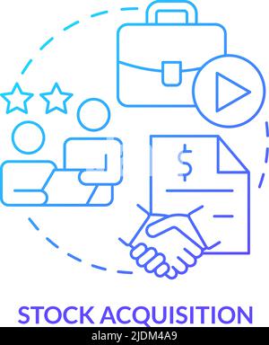 Stock acquisition blue gradient concept icon Stock Vector