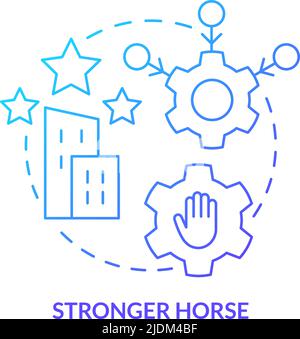 Stronger horse blue gradient concept icon Stock Vector