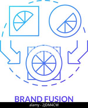 Brand fusion blue gradient concept icon Stock Vector