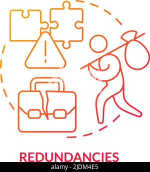 Redundancies red gradient concept icon Stock Vector