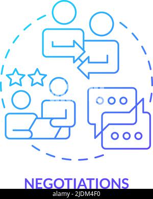 Negotiations blue gradient concept icon Stock Vector