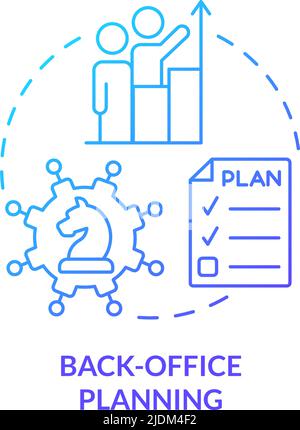 Back office planning blue gradient concept icon Stock Vector