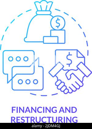 Financing and restructuring blue gradient concept icon Stock Vector
