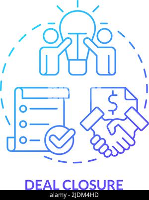 Deal closure blue gradient concept icon Stock Vector