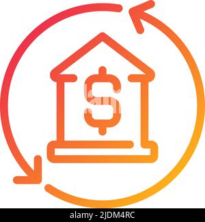 Mortgage pixel perfect gradient linear vector icon Stock Vector
