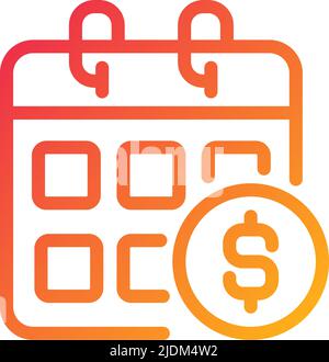 Salary pixel perfect gradient linear vector icon Stock Vector