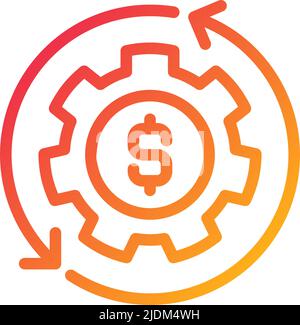 Money management pixel perfect gradient linear vector icon Stock Vector
