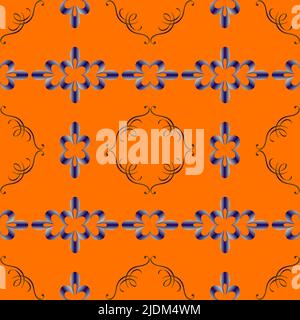 Seamless, abstract, colorful pattern of elements in Arabic, Asian, Latin American style. Stock Vector